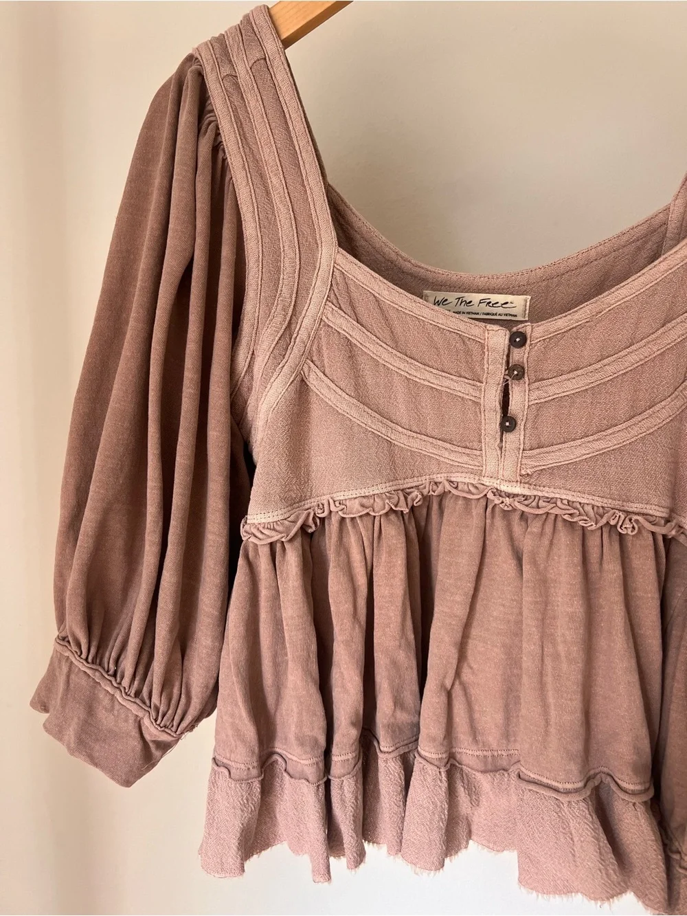 We The Free Blush Mauve Babydoll Blouse